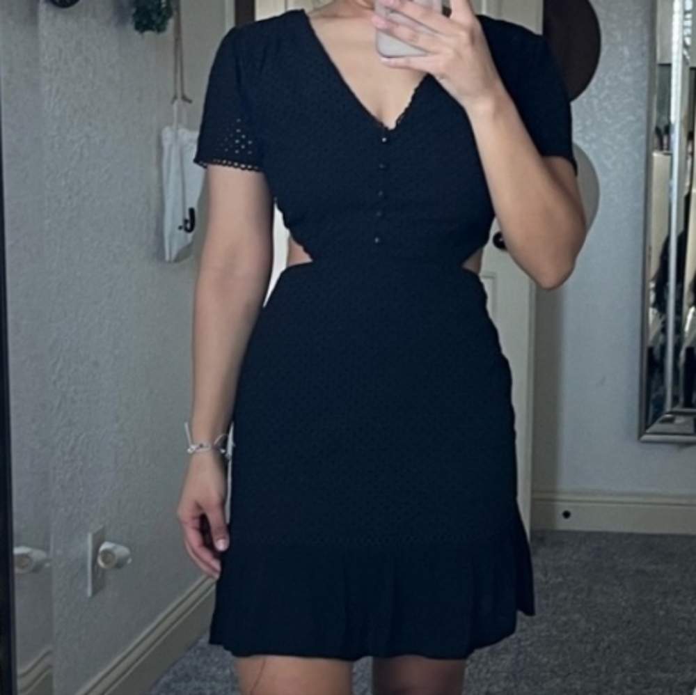 Lost and wander Black mini lace dress.